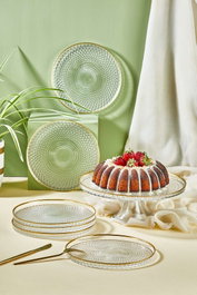 Hermia Mina Set de Platos de Postre con Soporte, 7 Piezas